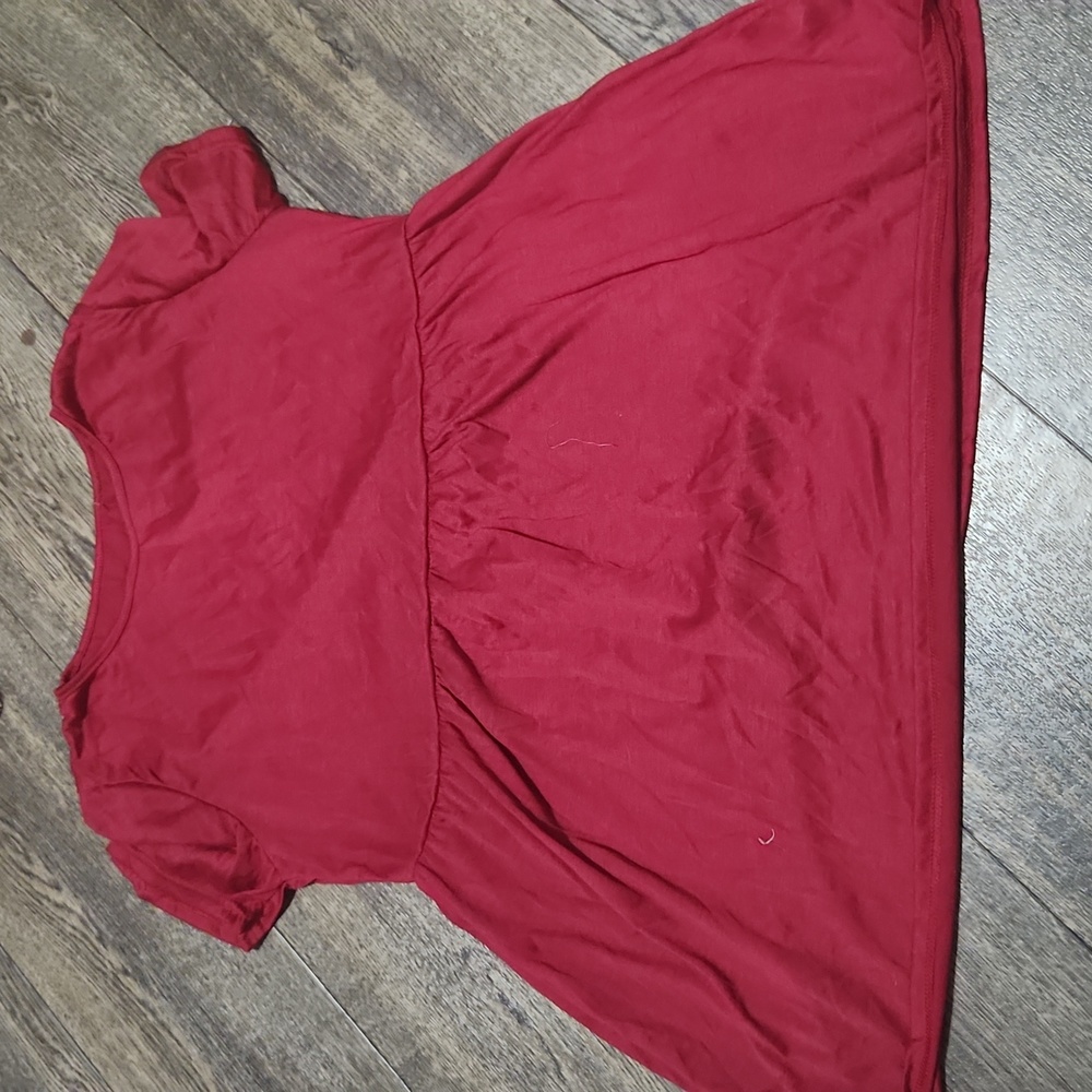 Womens large baby doll top burgandy